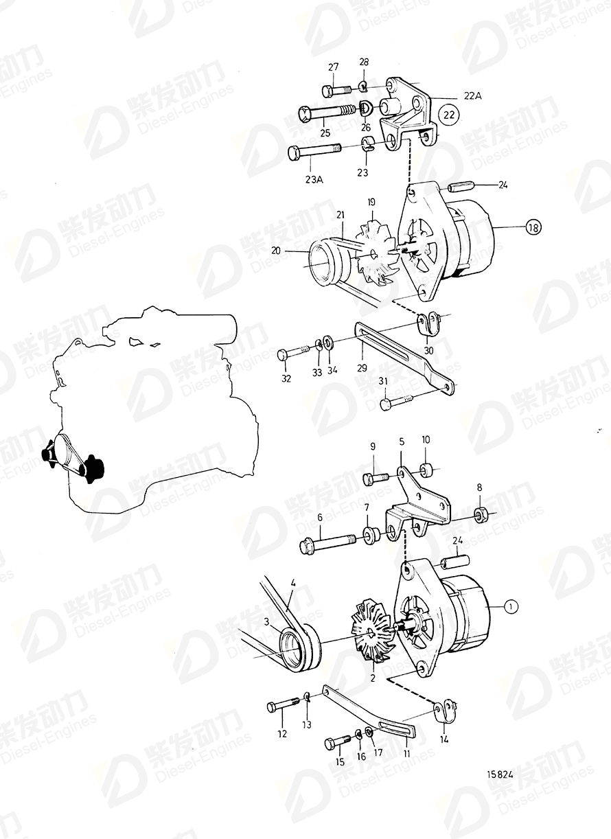 VOLVO Bracket 3829394 Drawing